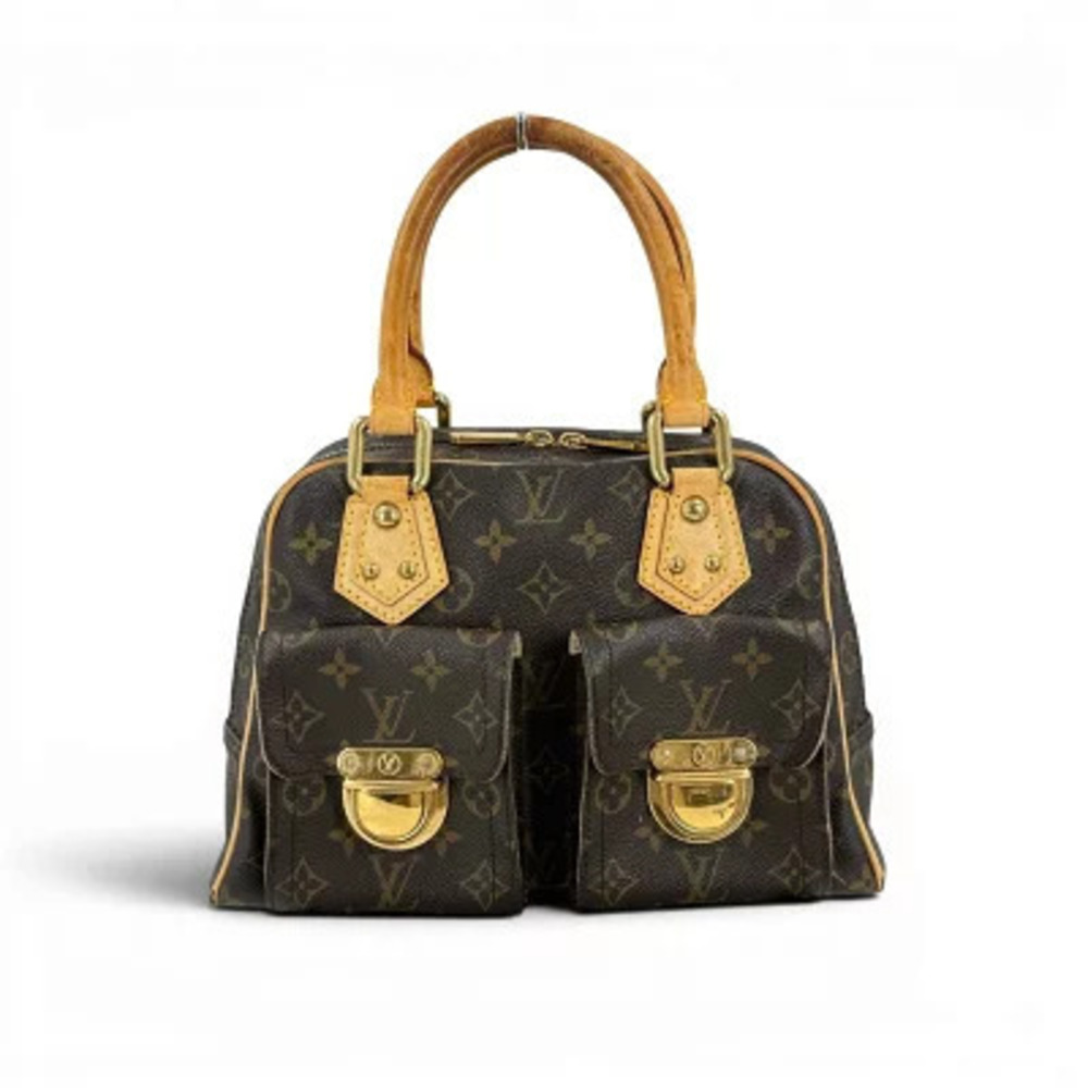 Louis Vuitton Manhattan Monogram Top Handle Bag Canvas Brown